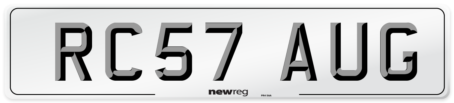 RC57 AUG Number Plate from New Reg